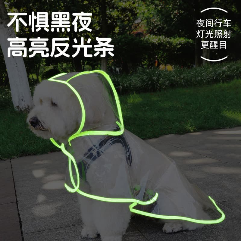 Com tira reflexiva pet capa de chuva capa proteção da barriga dedicado médio grande cão transparente Poncho à prova dwat