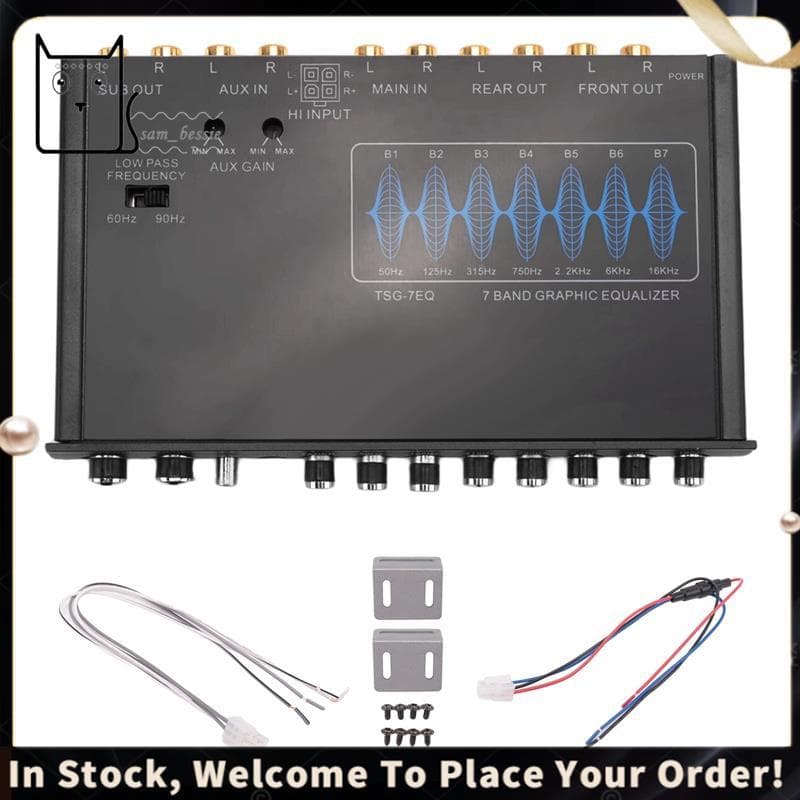 Equalizador De Carro De 7 Bandas , Amplificador De Áudio EQ , Pré-Paramétrico , +-12dB