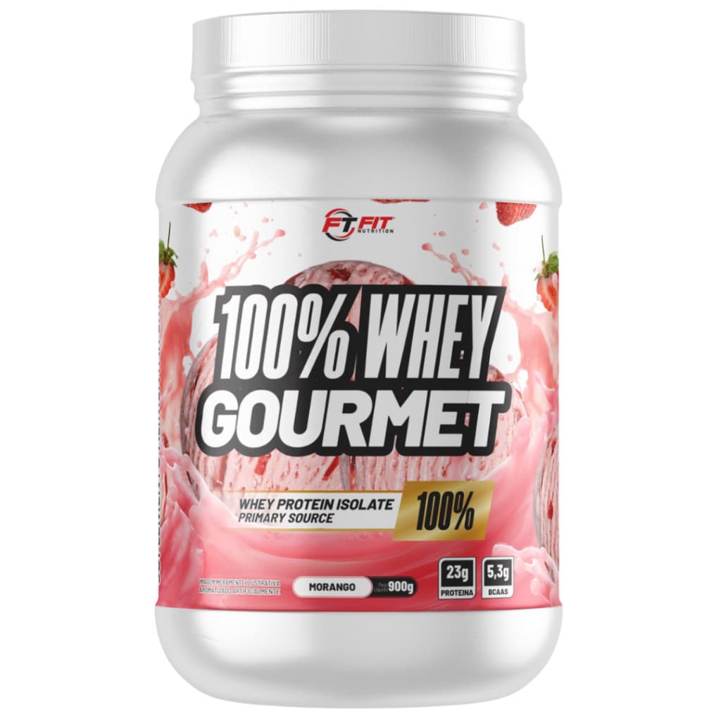 Whey Protein Gourmet Concentrado e Isolado 23g Proteína MORANGO