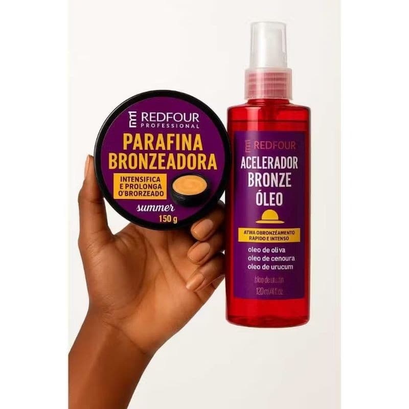 kit - Bronze Perfeito: Óleo Acelerador 120ml+ Parafina bronzeadora  150g