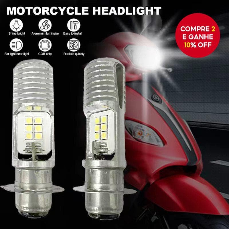 Universal De Alta Potência LED Farol Da Motocicleta Dupla Cor AC DC Compatível Lâmpada Branca 1PC