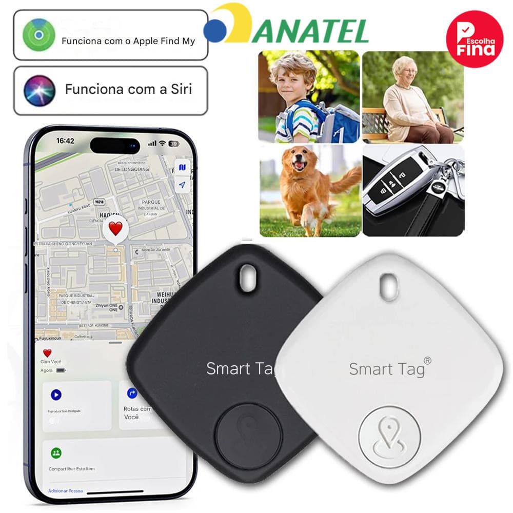 Rastreador AirTag Smart Tag MFI Localizador GPS Mala Carro Moto Pet Criança Sem Limite de Distância