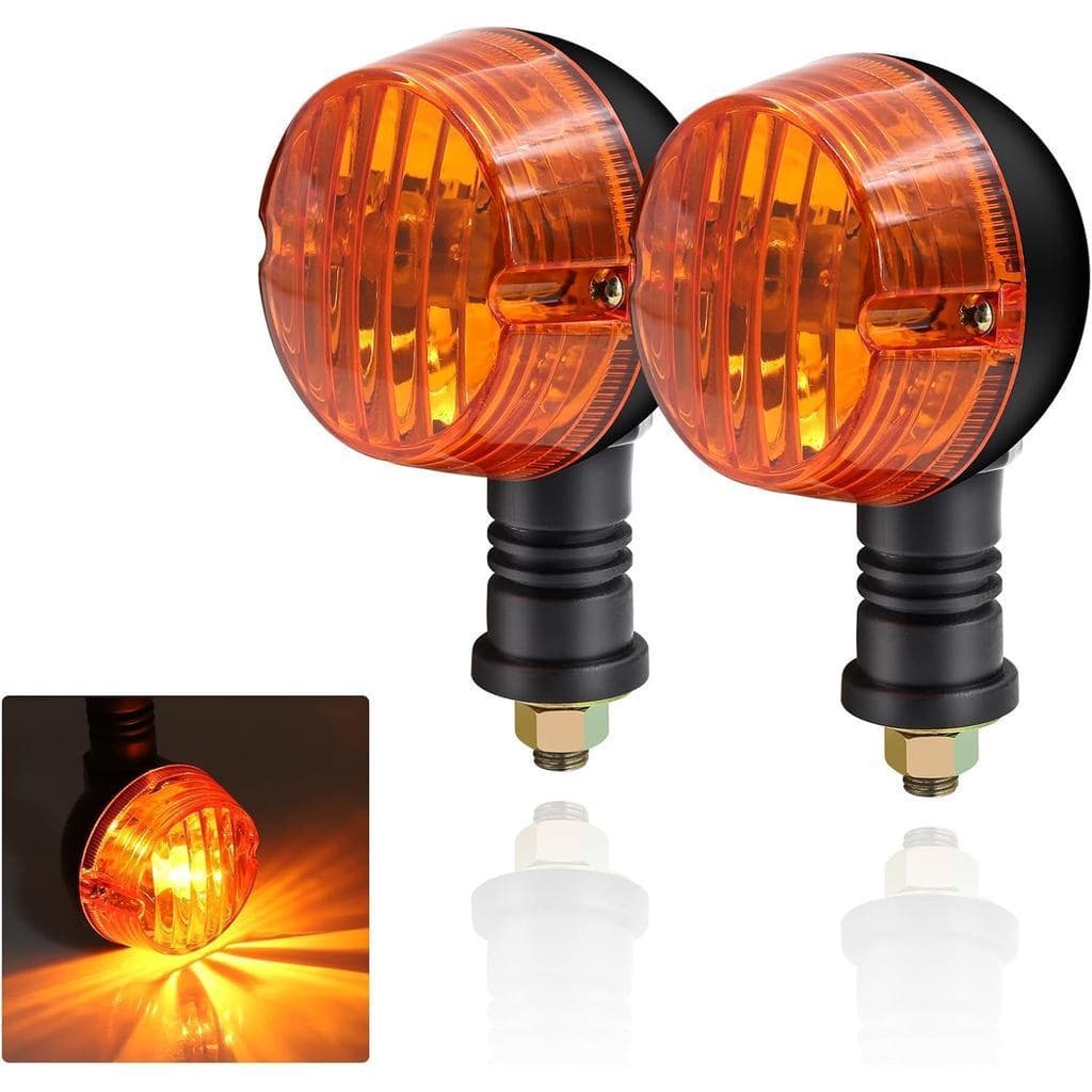 2 Pces 12V Luzes Indicadoras De Volta Redondas Para Motocicleta , Luz Pisca-Amarela MotorBike Apto A Maioria Das Motocic