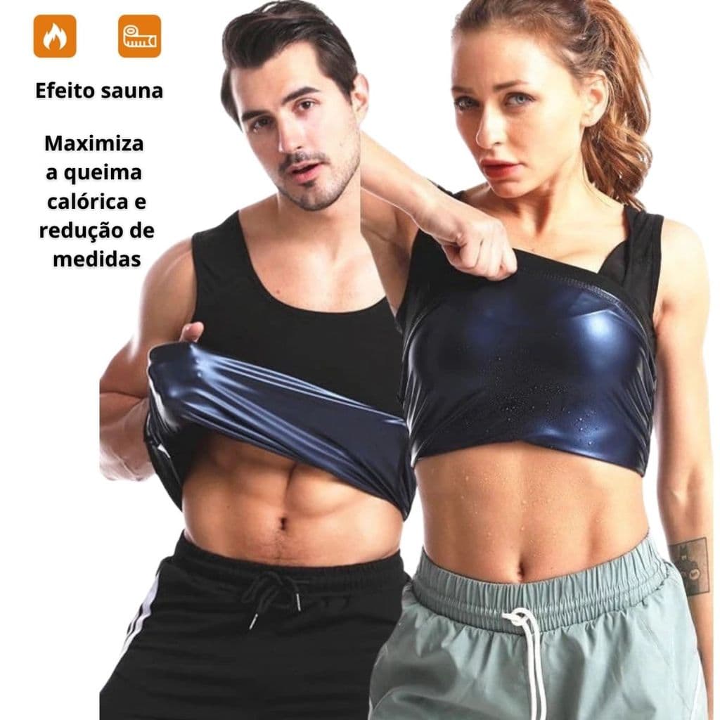 Camisa Regata Unissex Termica Cinta Compressão Abdominal Sauna Modeladora Redutora Medidas Emagrece