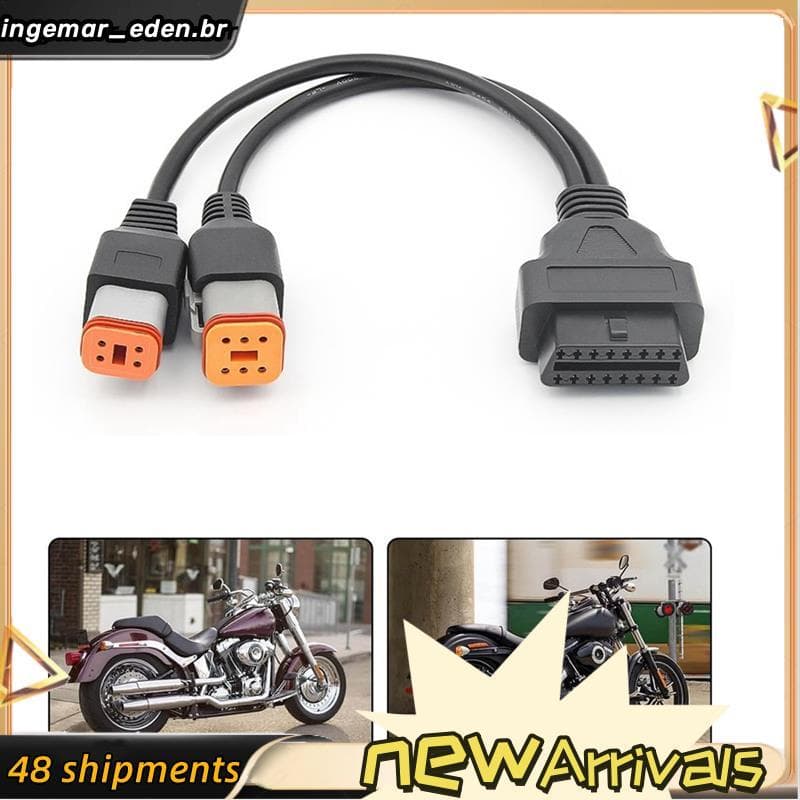 Cabo OBD2 Para Adaptador De Scanner OBD De Motocicleta 4 Pinos + 6 2 Em 1 , Ferramenta De Diagnóstico De 16 4 Acessórios