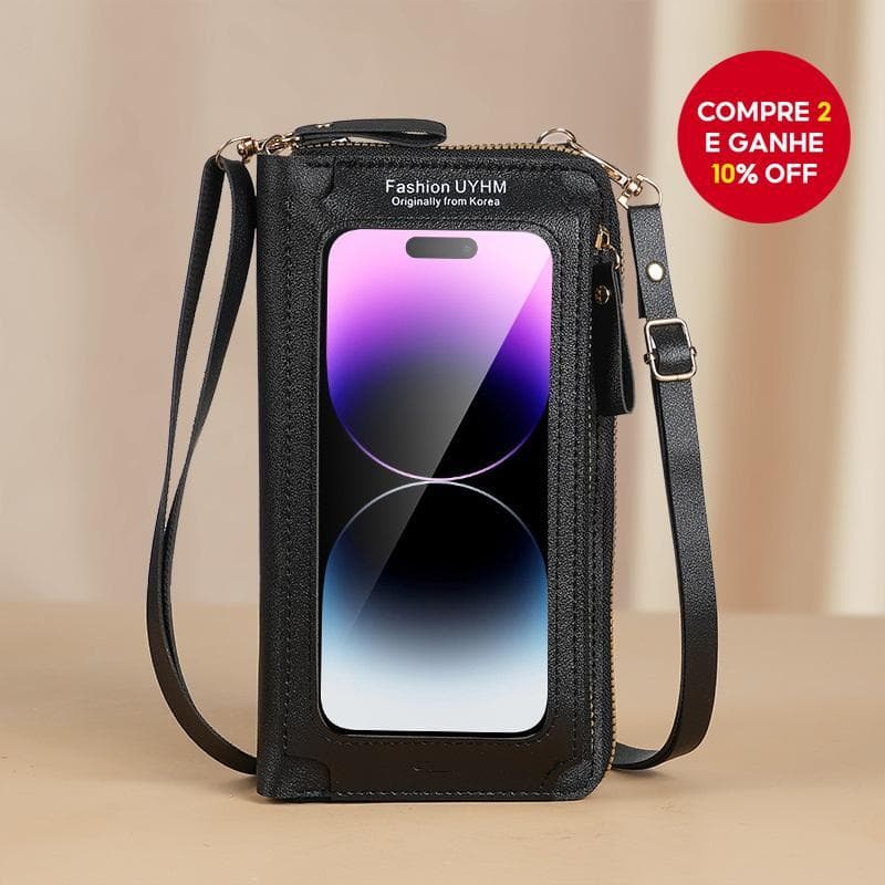 Bolsa Para Celular Com Tela Sensível Ao Toque , De Moedas Transparente De Um Ombro , Carteira Feminina Crossbody