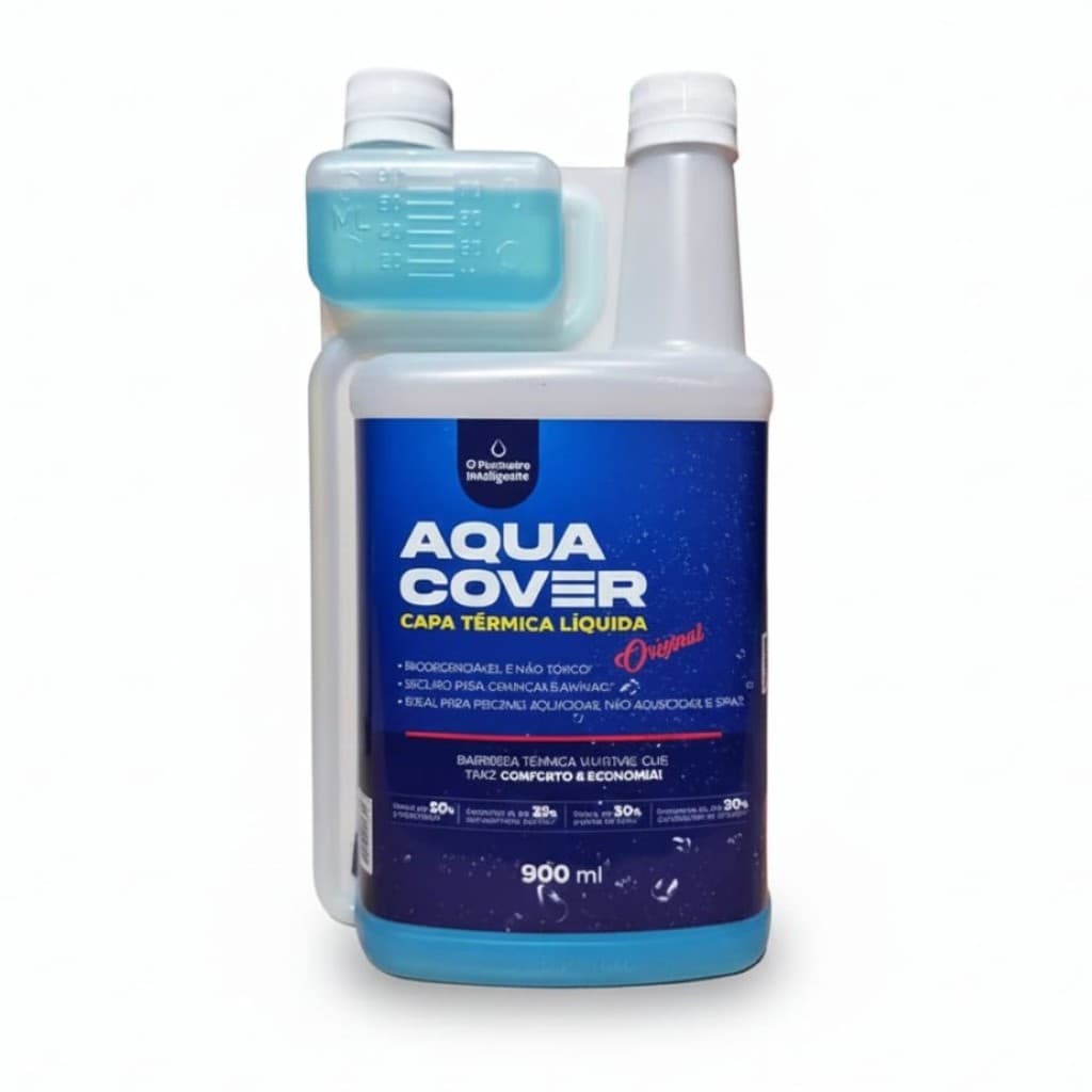 Capa Térmica Líquida p/ Piscina AquaCover 900ml - Reduz Evaporação