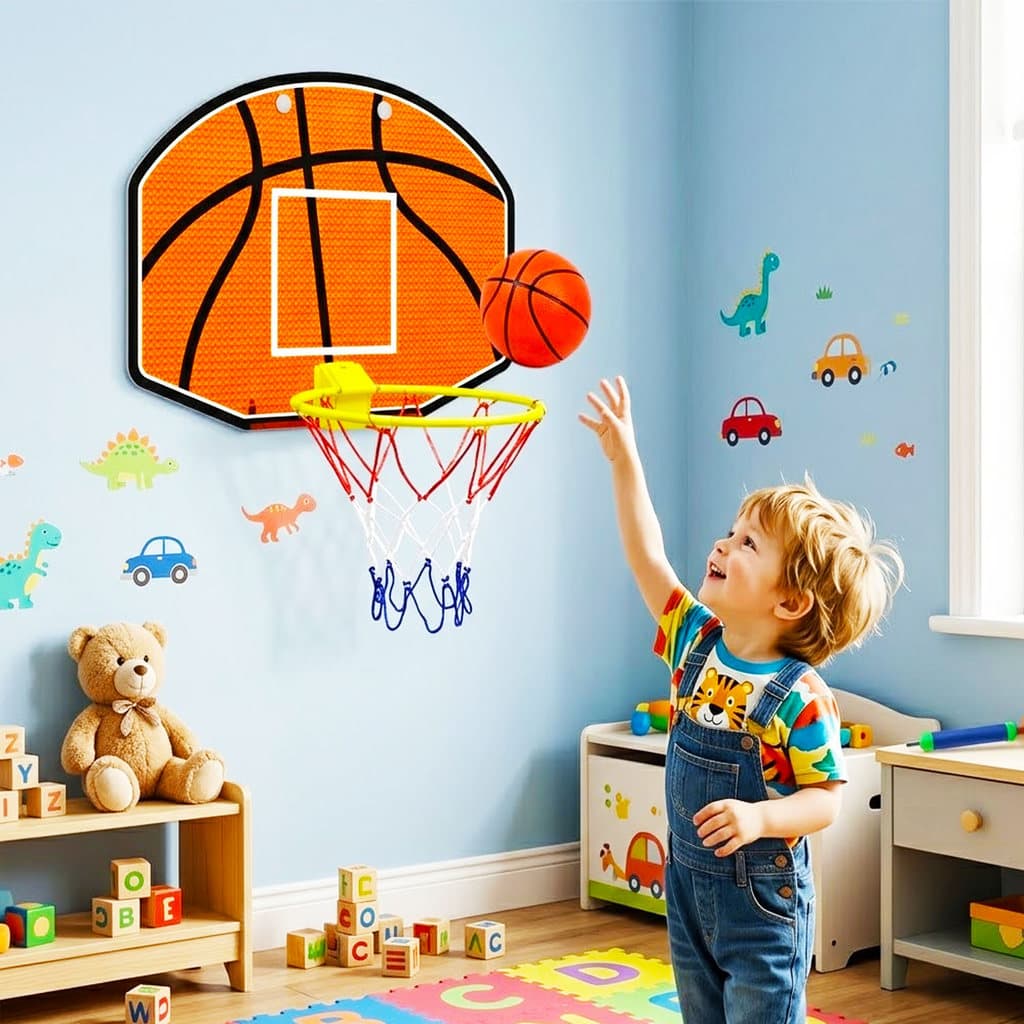 Kit Basquete Jogo Infantil Bola Menino Cesta Bomba de Ar 