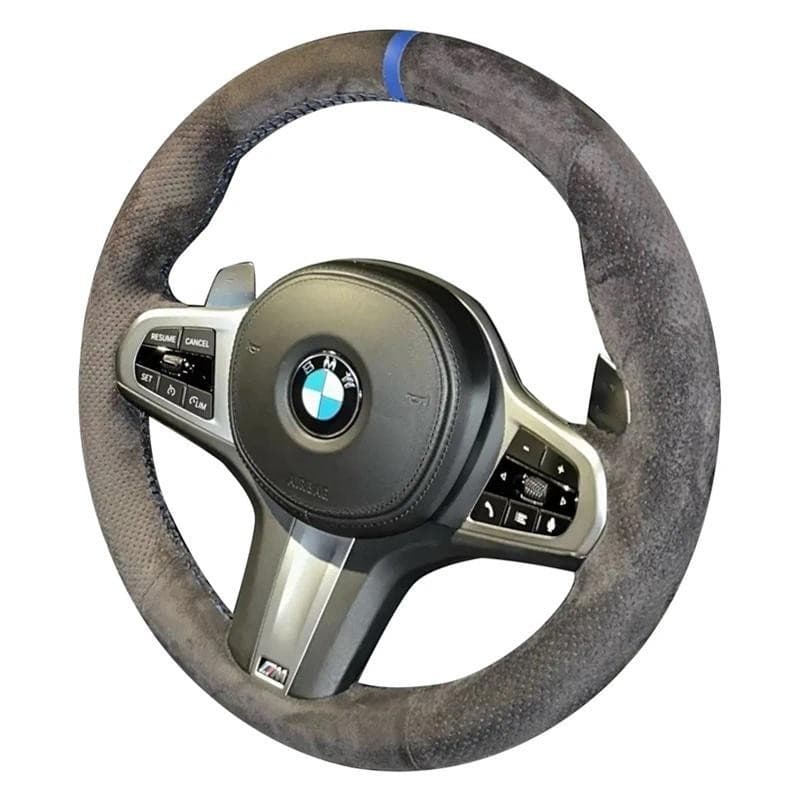 Capa De Volante De Carro Em Camurça De Couro Genuíno Para BMW M Sport G30 G31 G32 G20 G21 G14 G15 G16 X3 G01 X4 G02 X5 G