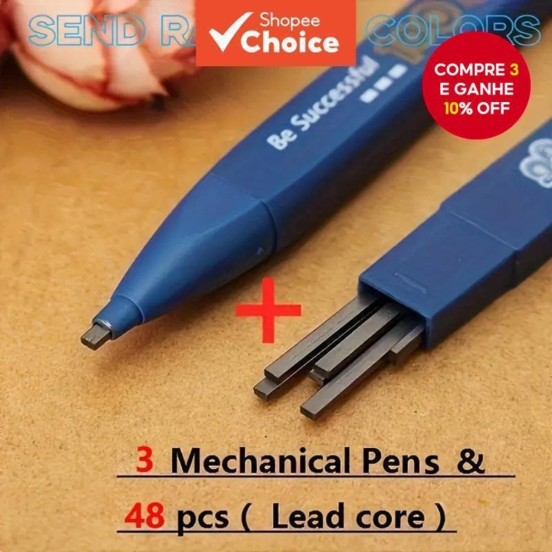 Conjunto de Lápis de Pedaço 2B Lápis Preto Exame Mecânico e Enchimento de Chumbo