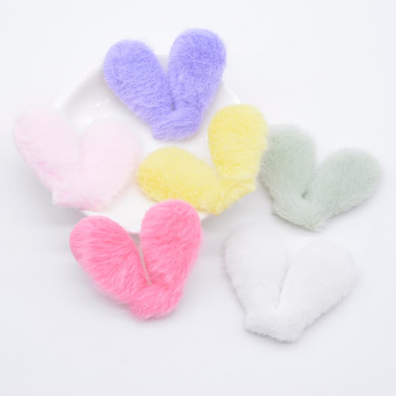 24 Pçs Kawaii Orelhas De Coelho Acolchoadas Apliques De Pelúcia Para DIY Headwear Grampos De Cabelo Acessórios De Decora