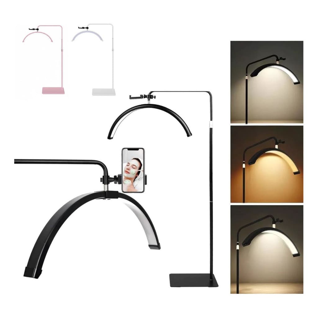 Eps-l9888 Luminária Arco Meia Lua Led Com Base Ajustável Estética Manicure Spa E Cílios Cor Preto