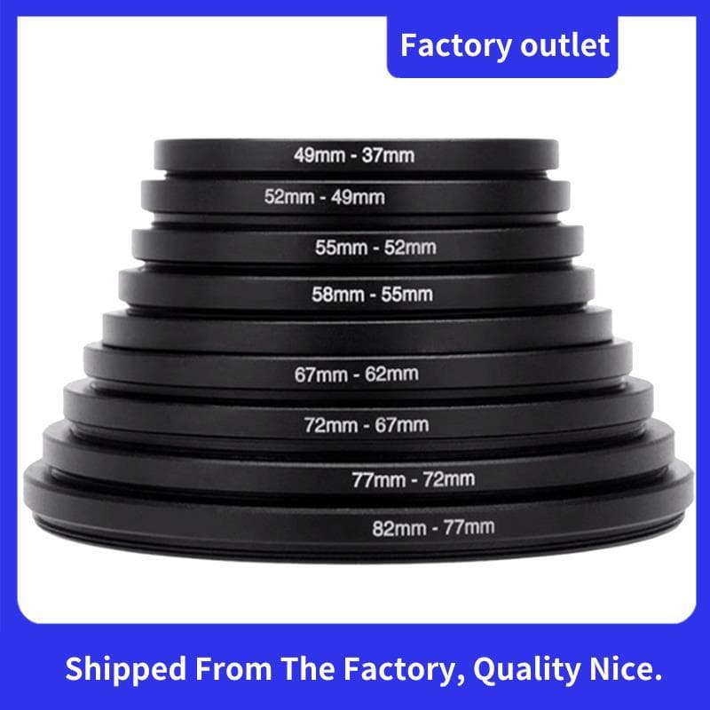 Conjunto De Anéis Adaptadores De Metal Para Filtro De Lente 82-37mm Aplicáveis A Várias Câmeras