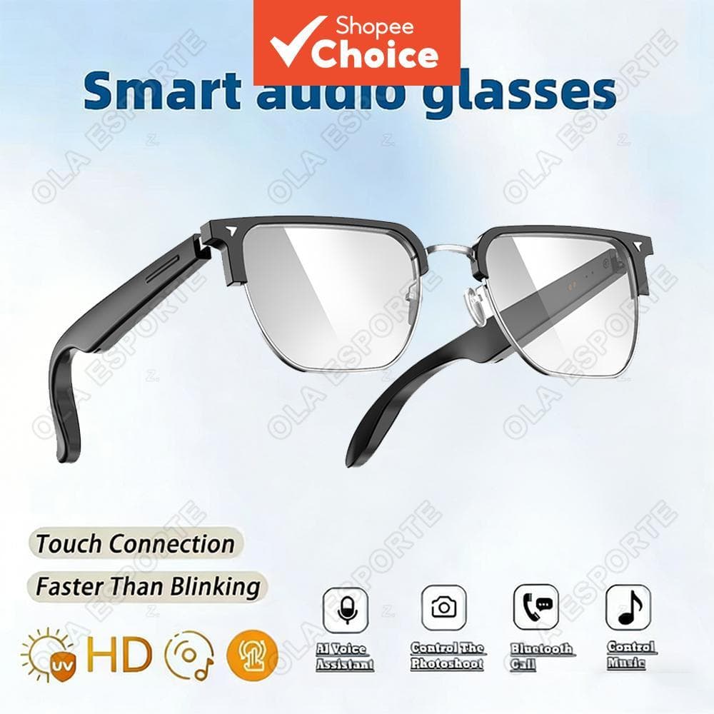  Óculos de Sol Inteligente Bluetooth Antifadiga Luz Azul Reprodutor de Música Assistente de Voz Óculos Esportivos