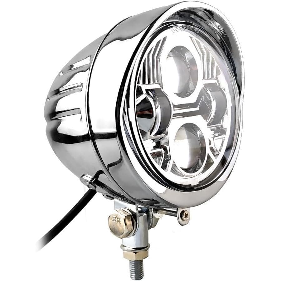 Boldness Motocicleta 4.5 Polegadas Farol LED Conjuntos Viseira Guarnição Capa Metal Escudo Inferior Montagem 4LED Para H