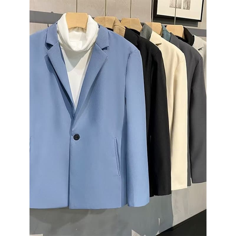 High-End frito rua Casual terno masculino primavera outono novo estilo elegante rufião bonito luz estilo maduro jaqueta 