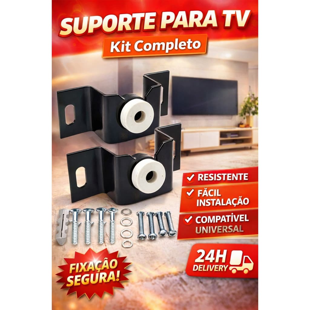 Suporte Para Tv Universal Fixo Led Lcd Plasma 10 24 32 43 50 55 Até 100’’ Polegadas Para Parede