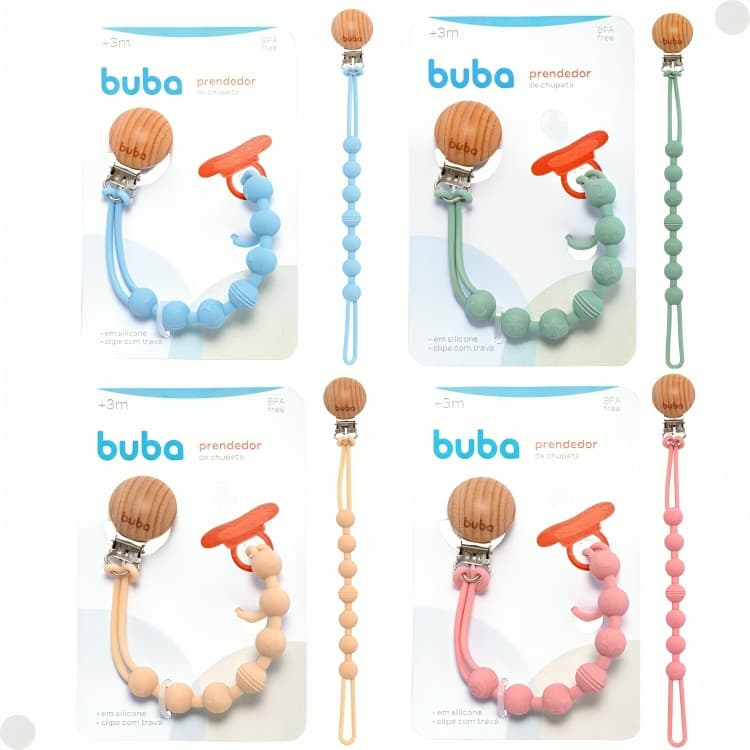 Prendedor de Chupeta Em Silicone Livre BPA - Buba