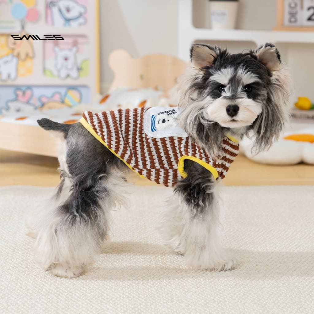 Dog Clothes Breathable Comfortable Wear Summer Shirt Soft Printed Puppy with D-ring Lightweight Pullover T-shirt for Sma