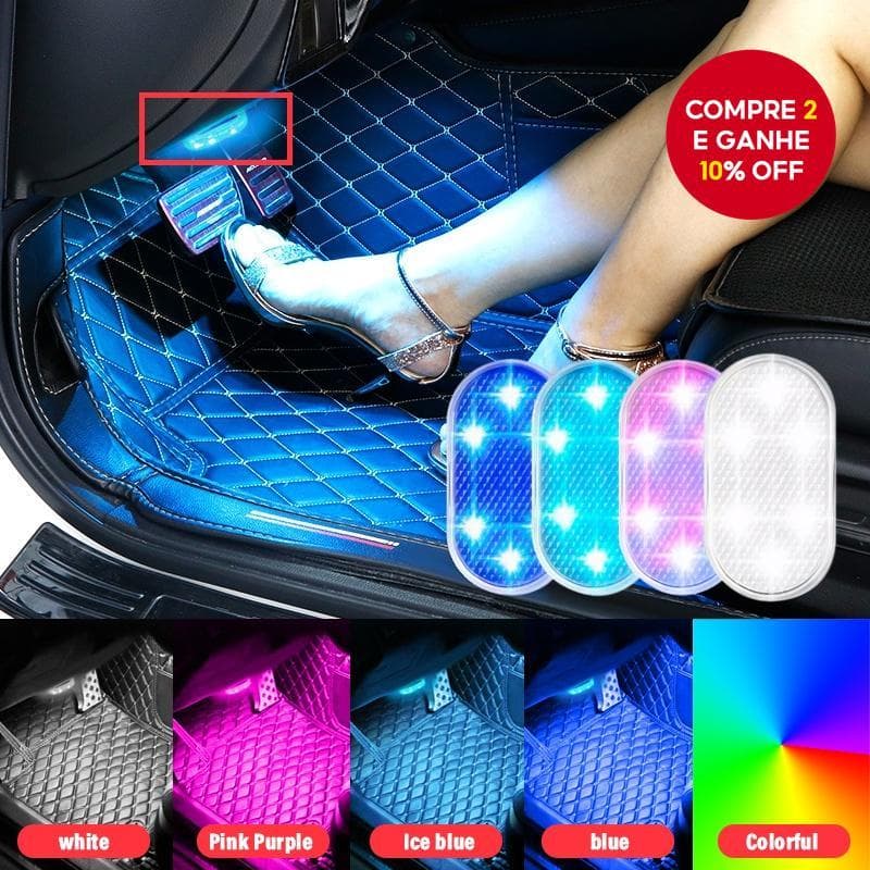  Luzes LED para Carro sem Fio Luz Interna Automotiva para Teto Automóvel Iluminação de Leitura para Porta-Luvas