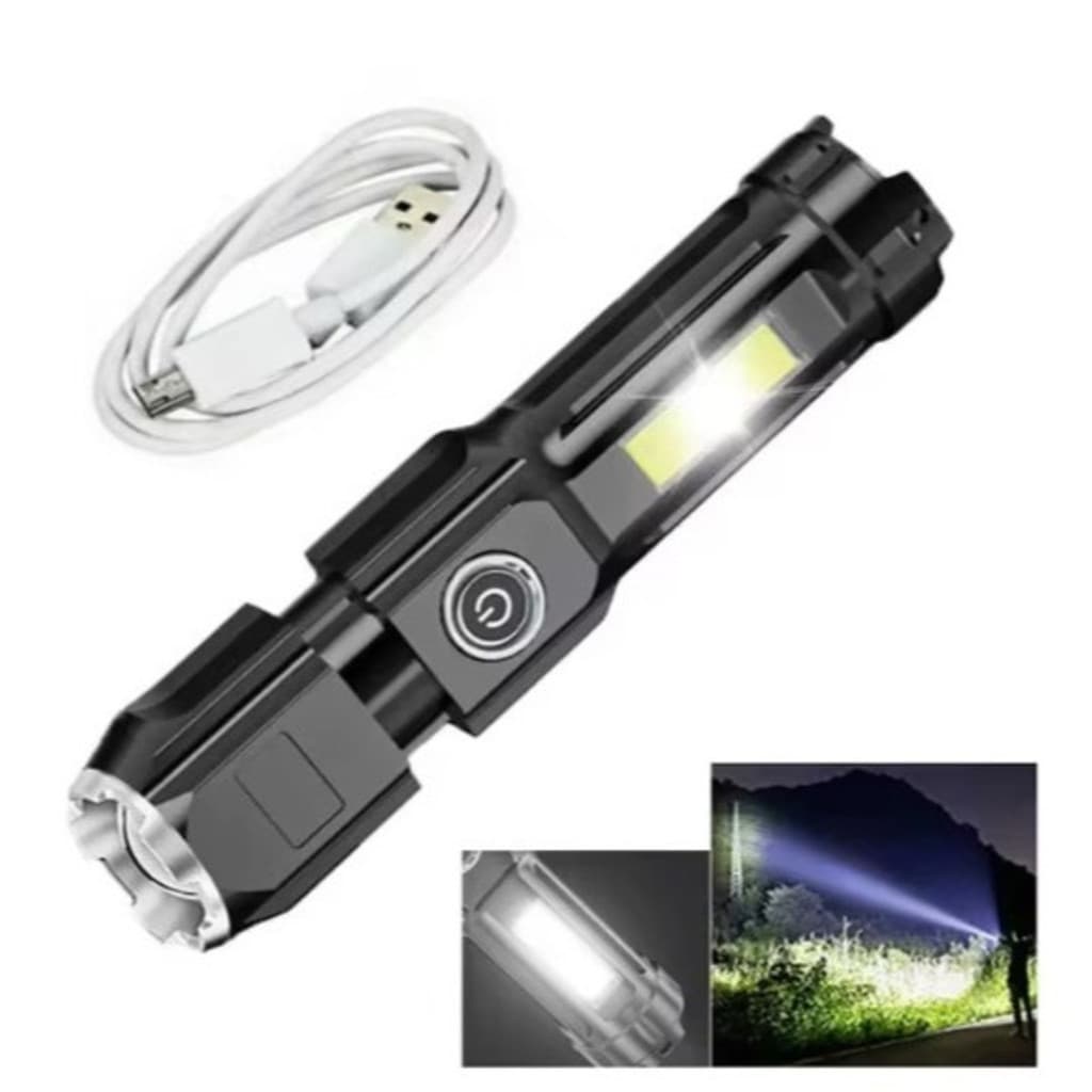 Lanterna LED Potente USB Recarregável 4 MODOS Led Portátil Com Zoom Longa Distancia MINX MINX SHOP