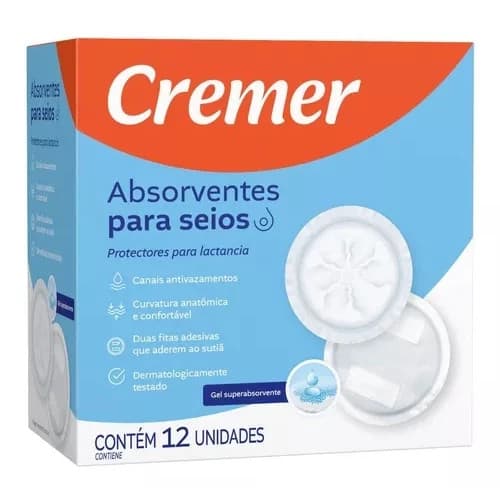 Absorvente Para Seios Cremer 12 Unidades