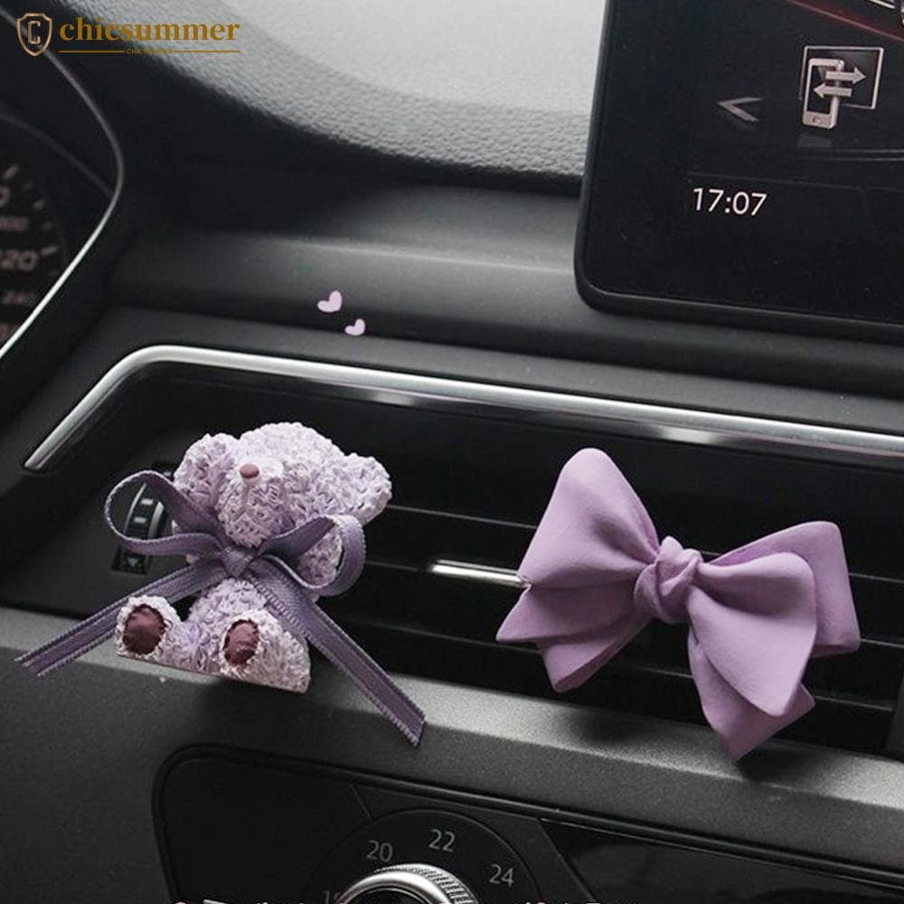 CHICSUMMER Bonito Urso Roxo Carro Perfume Clipe Tomada Aromaterapia Ambientador Difusor Fragrância Ornamento Acessórios 