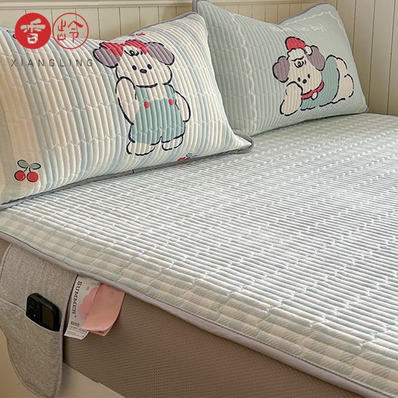 Lençol de verão estilo tapete legal colcha de verão conjunto de quatro peças Nylon seda fresca assento de ar condicionad