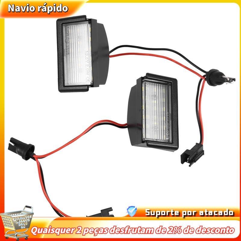 2 Unidades Para ML W164 2009-2011 Smart Roadster Branco LED Luz De Matrícula 6500K