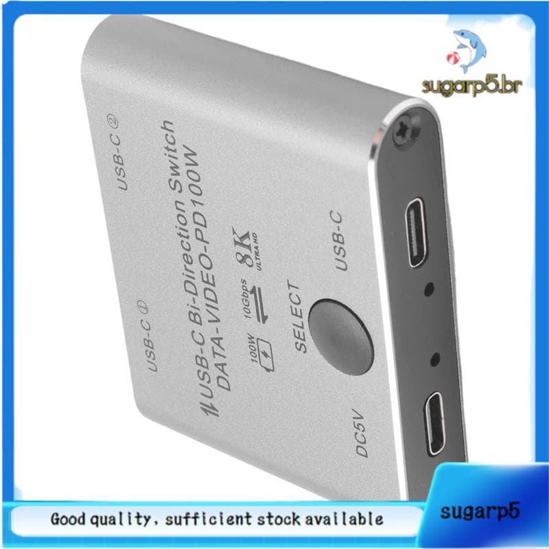 Divisor De Interruptor Para 2 Computadores Bidirecional USB C KVM Switch 1 Em 2 Saídas Transferência De Vídeo 8K @ 60Hz/