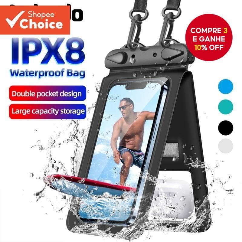Bolsa Dupla Para Telefone À Prova D'água Seca D'água