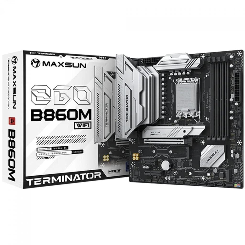Placa Mãe Maxsun Terminator B860M WiFi, Chipset B860, Intel LGA 1851, mATX, DDR5