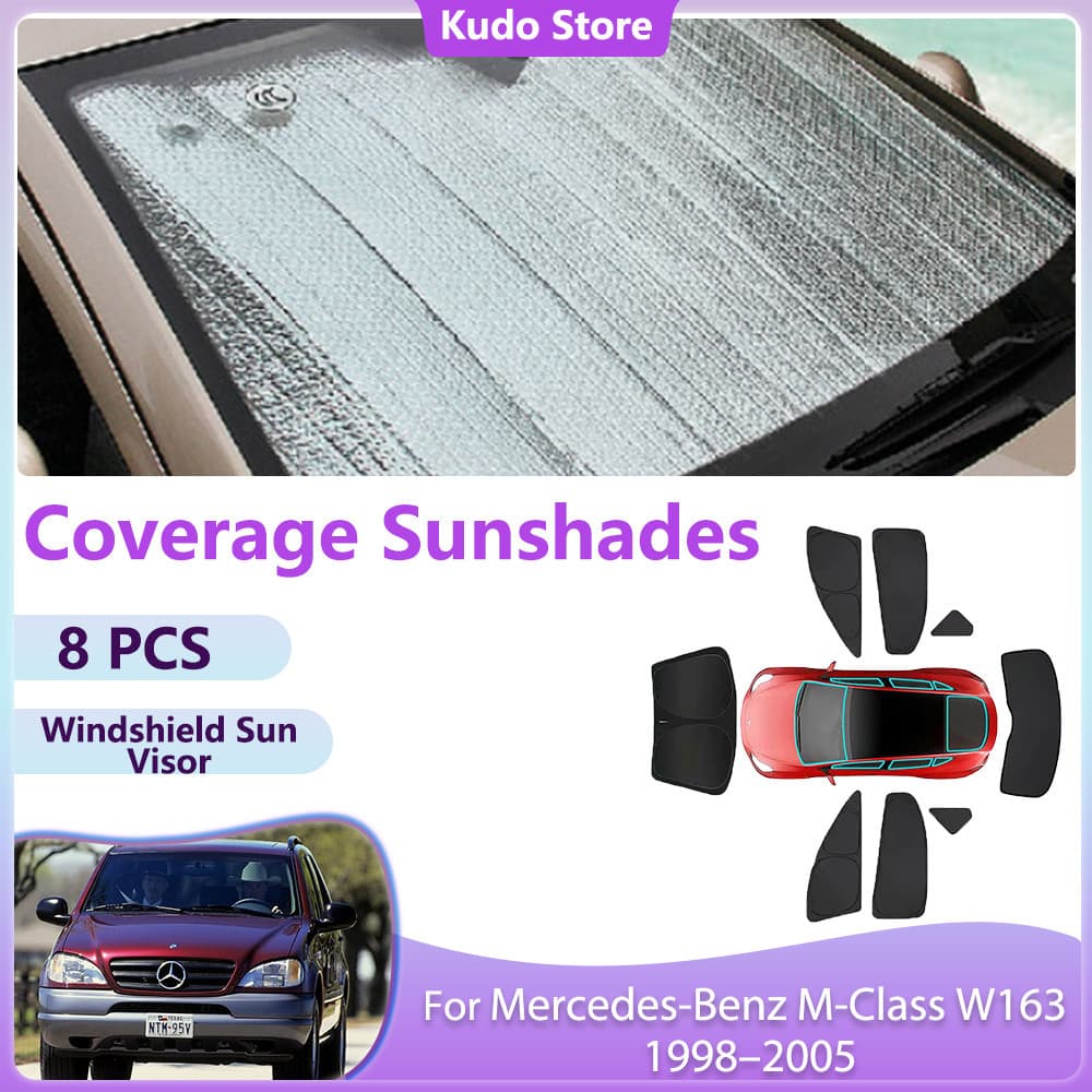 Cobertura Completa Pára-Sóis Para Mercedes-Benz M-Class W163 1998-2005 Janelas Laterais Traseiras Brisa Do Carro Viseira
