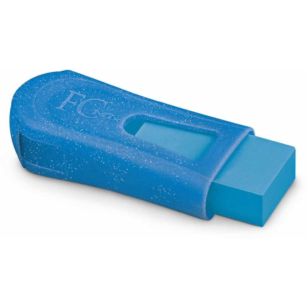 APONTADOR COM DEPÓSITO E BORRACHA GLITZ, AZUL, FABER-CASTELL