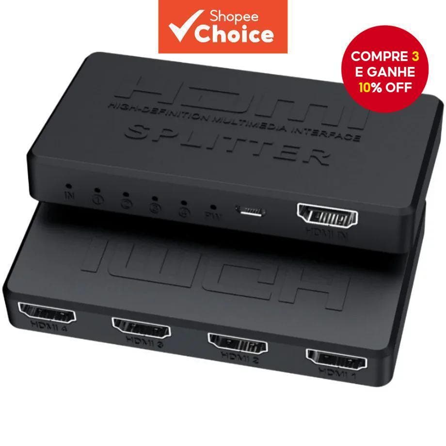 Divisor HDMI 4K 1x4 1x2 Switch 1080P Dual Display para Projetor e Monitor
