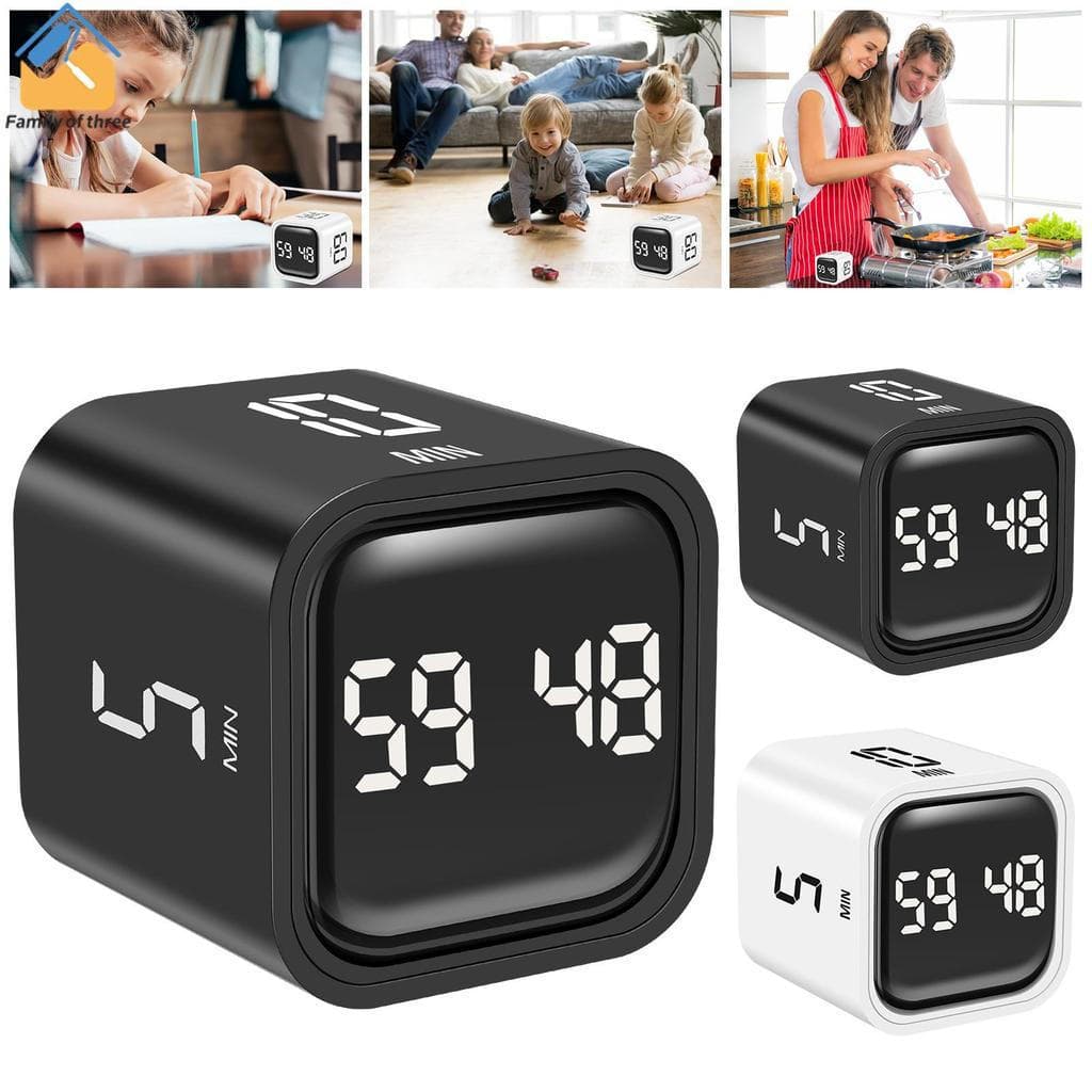 Cubo Temporizador 500mAh Recarregável Rotação Compacto Gerenciamento De Tempo Portátil Produtividade Multifuncional SHOP