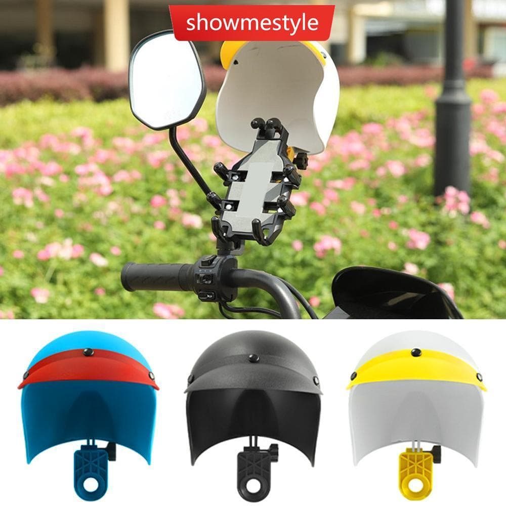SMS 1Pc Motocicleta E Bicicleta Elétrica Suporte Para Celular Navegação Guarda-Sol À Prova D'água Retro Pequeno Capacete