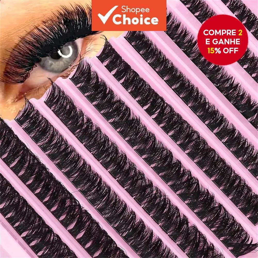 Clusters De Cílios Postiços 200PCS Kit De Extensão DIY | Onda D 8 – 14mm Aparência Natural Para Volume Reutilizável Inic