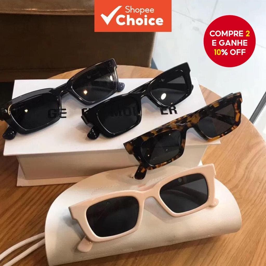 Moda Feminina Pequena Tendência Quadrada Óculos De Sol Estilo Coreano Retro Gatos Olho