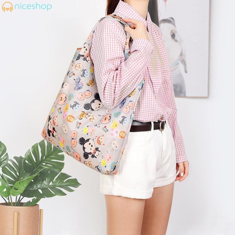   Sacola de Compras de Nylon Dobrável - Média Portátil, Impermeável, Ecológica MTWQ