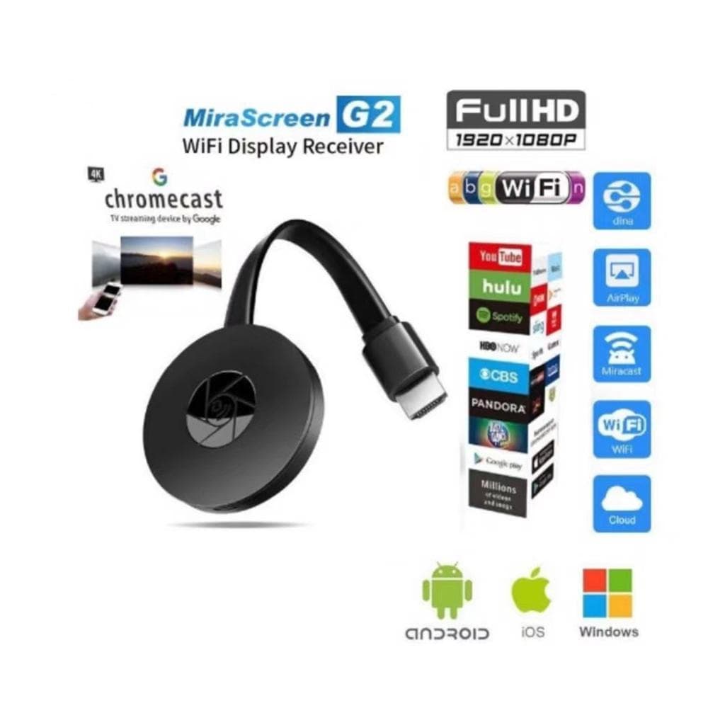 G2 Chromecast 4K Miracast Mira Tela Google HDMI TV Streaming Dongle Display Adaptador Wifi Feiy