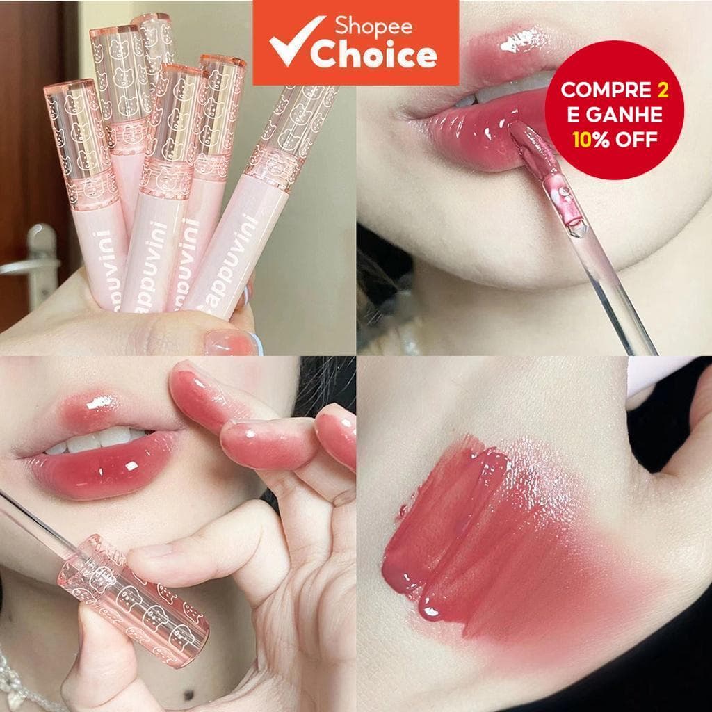 Batom Cappuvini Bubble Glass-Água Brilhante , Longa Duração E Hidratante Lip Tint Maquiagem
