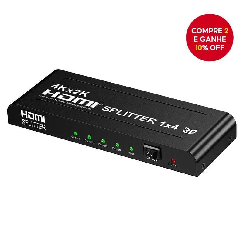  1 em 4 Splitter HDMI 4K Switcher Hub para PS4 Laptop Monitor TV Box Projetor
