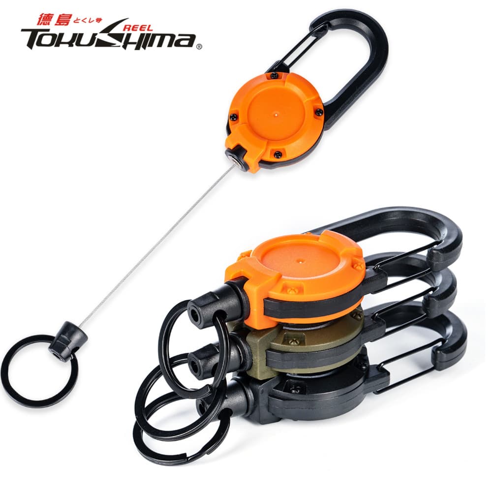 Chaveiro Mosquetão Retrátil Resistente Com Fio De Aço Forte-Carretel De Crachá Tático Anti-Perda Para Atividades Ao Ar L