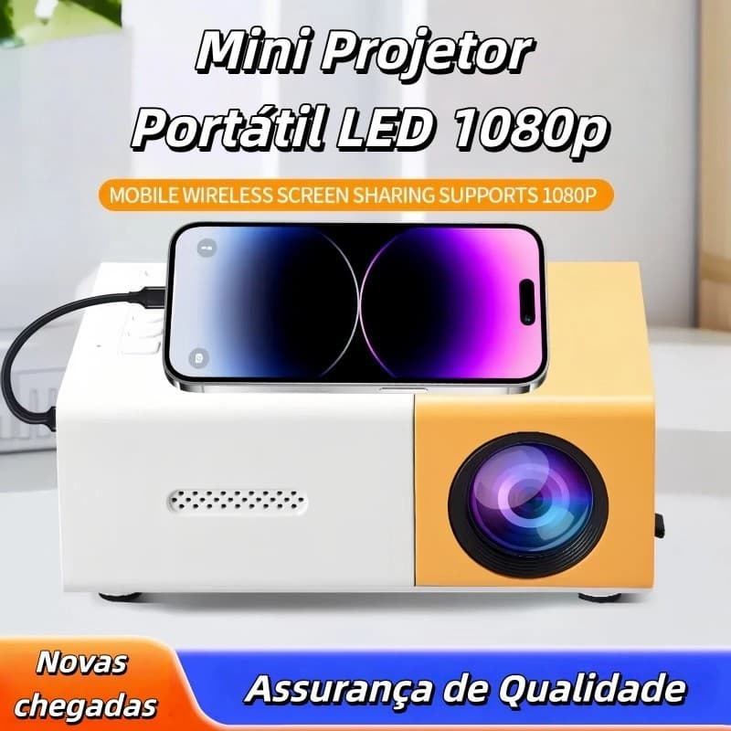 Projetor Mini Portátil YG300 – LED 1080p, 600 Lúmens, HDMI e Envio Imediato