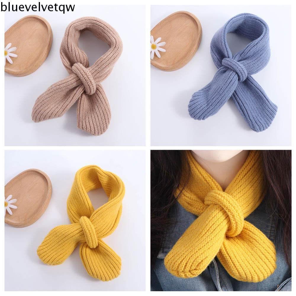 BLUEVELVETQW Cachecol Para Meninos E Meninas , Lenço De Malha Infantil Casual De Cor Sólida , Lenços De Inverno Estilo C
