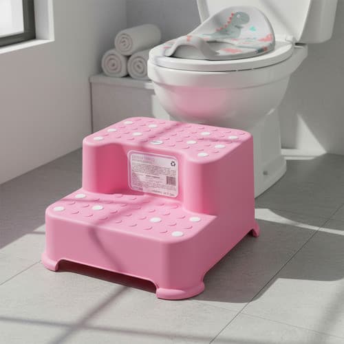 Degrau Neiplast Banco Banheiro Seguro Infantil 2 Em 1 Rosa 