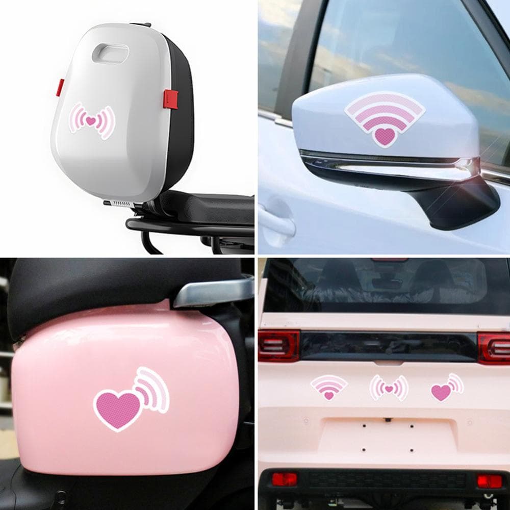 TKEY Decalque Para Capacete De Motocicleta , Sinal De Coração À Prova D'água Aviso Noturno , Adesivo Reflexivo , Acessór