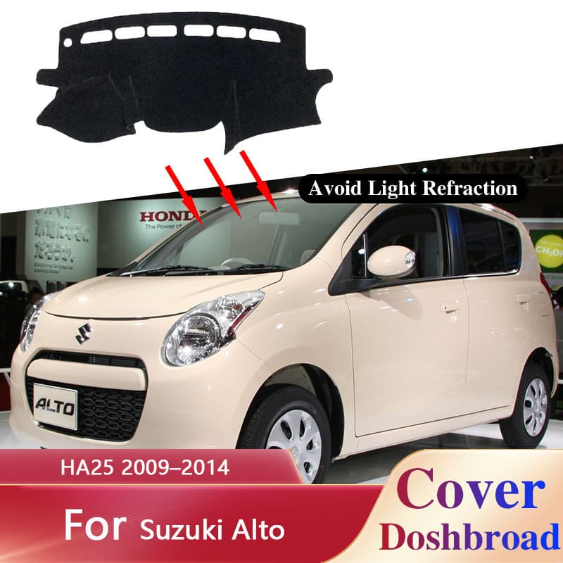 Tapete De Painel Dashmat Para Suzuki Alto HA25 2009 – 2014 Forro Pára-Sol Anti-Sujo Adesivo Almofada Acessórios .