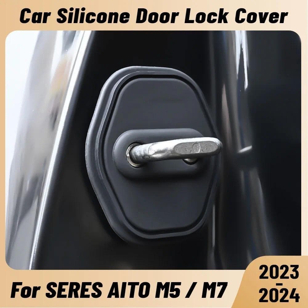 Para SERES AITO M5 M7 2023 2024 Amortecedor Da Porta Do Carro Protetor De Fechadura Silicone Auto Travas Capa Acessórios